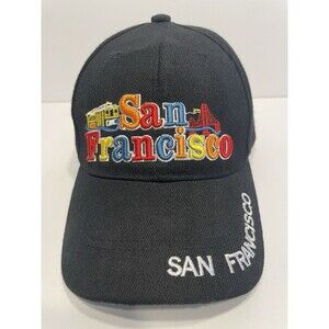 Vtg 80s 90s San Francisco Embroidered Rainbow Letters Adjustable Hat by Lanza